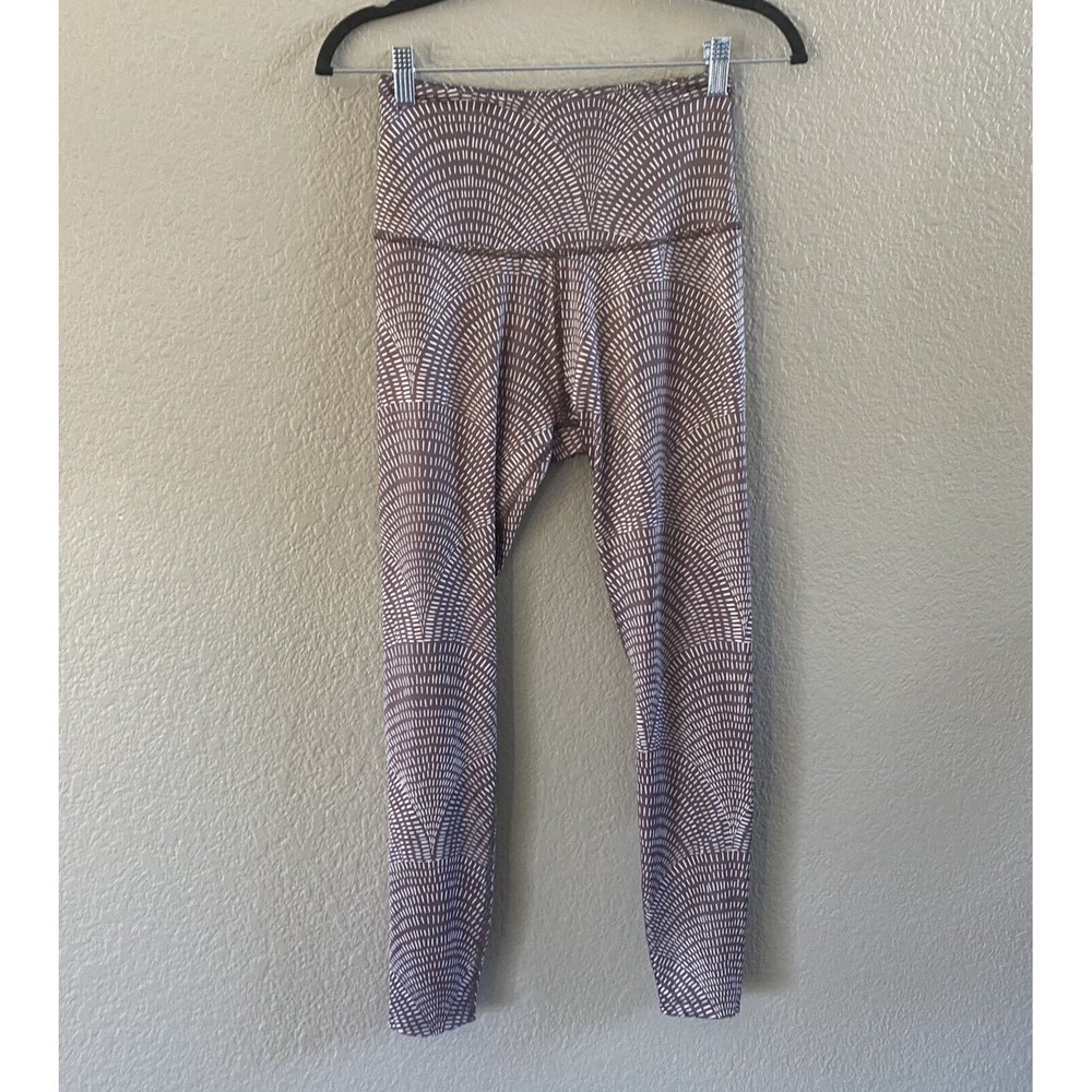 Beyond Yoga Brown Lux Etched Fan  High Rise Leggings Womens Medium